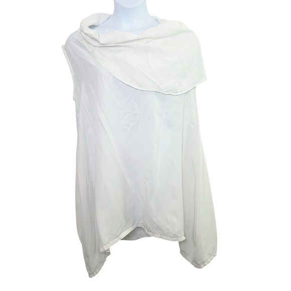 Bryn Walker sleeveless cowl neck Tencel white top size large - Picture 2 of 12